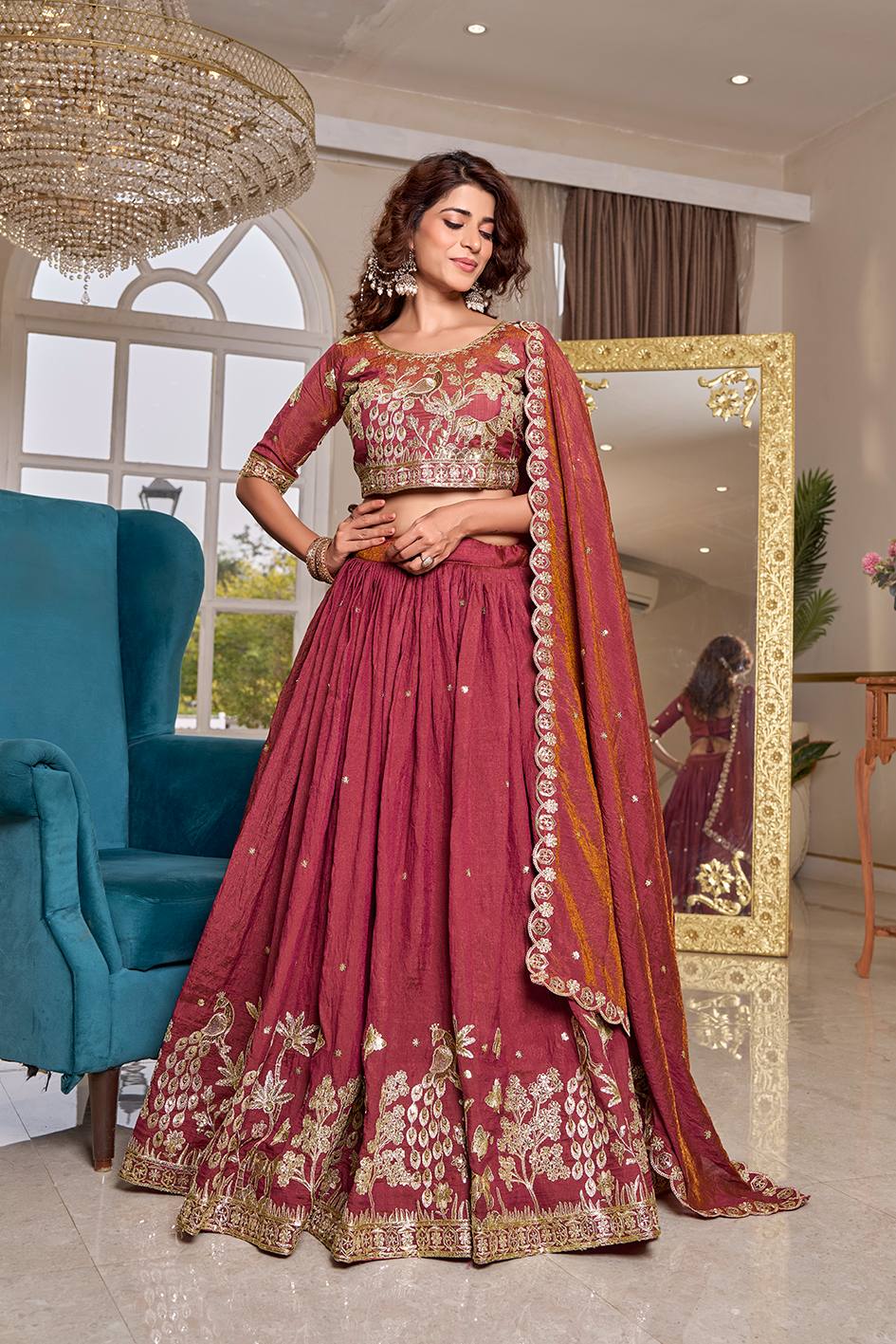 Regal Peacock Designer Lehenga